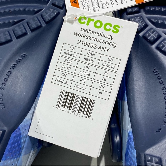 NEW - Crocs - Bath & Body Works Gingham Clog - Blue Multi - M8/W10 - Picture 9 of 9